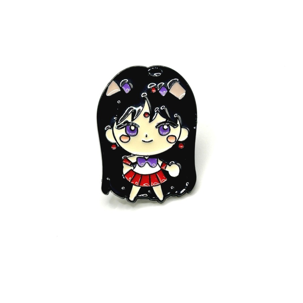 Sailor Mars Enamel Pin OS Black Red Chibi Anime Manga Lapel Hat Badge Kawaii